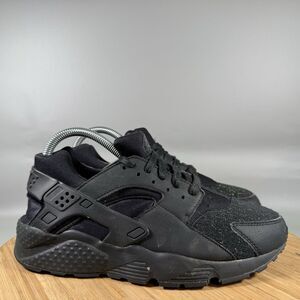 Nike Air Huarache Run‎ Triple Black Sneakers Women's 8.5 (7Y) Lace Up Shoes